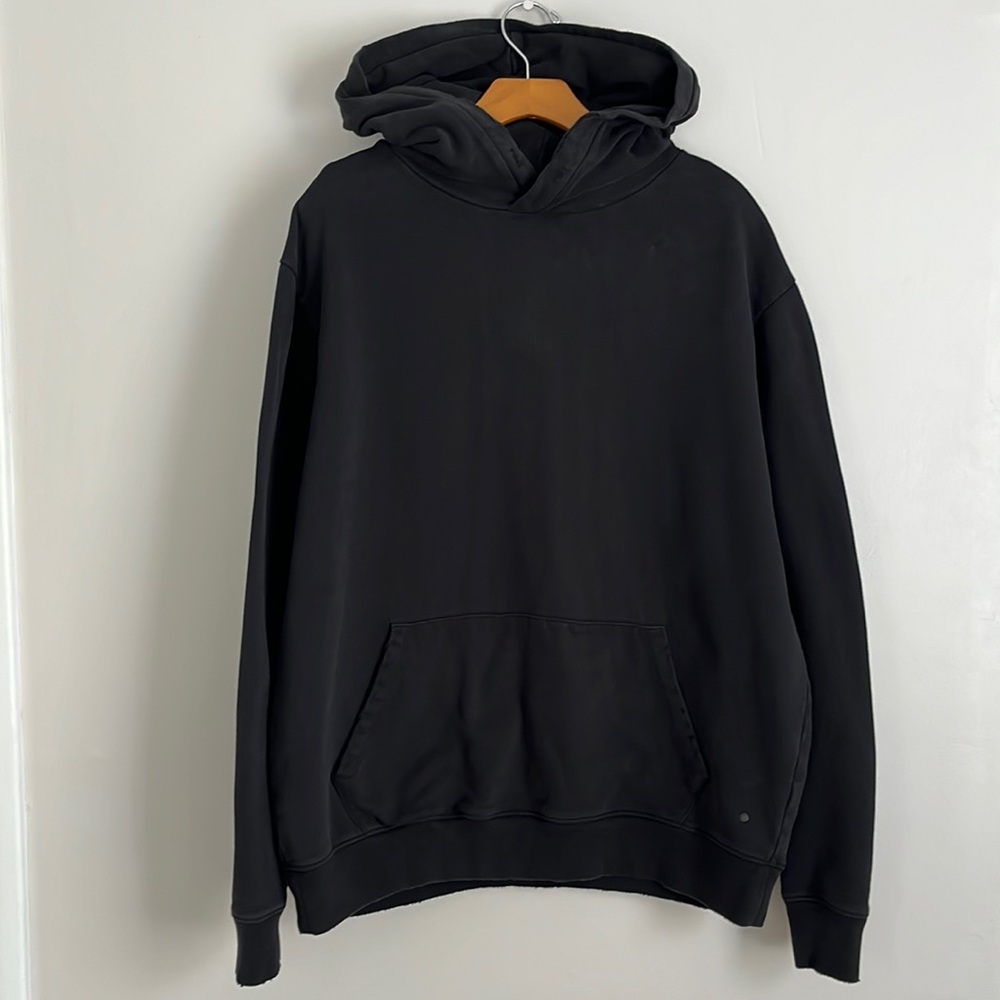 Men’s All Saints Black Oversized Distressed Hoodie Hooded sweatshirt Medium